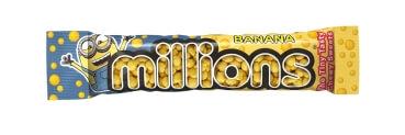 Oryginalne cukierki Millions Minionki bananowe karton 18 sztuk x 40g
