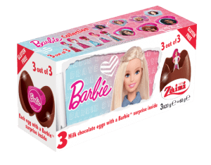 Czekoladowe jajko niespodzianka 3pak 60g Barbie