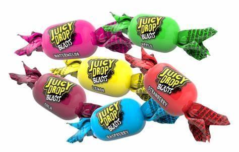 Juicy Drop Blasts kwaśne cukierki Bazooka Candy 45g