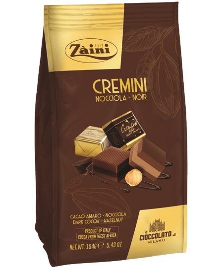 Czekoladowe praliny Cremini z masą orzechowo-czekoladową w ozdobnej puszce 186g
