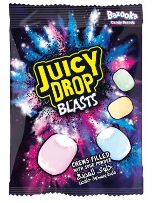 Juicy Drop Blasts kwaśne cukierki Bazooka Candy 45g