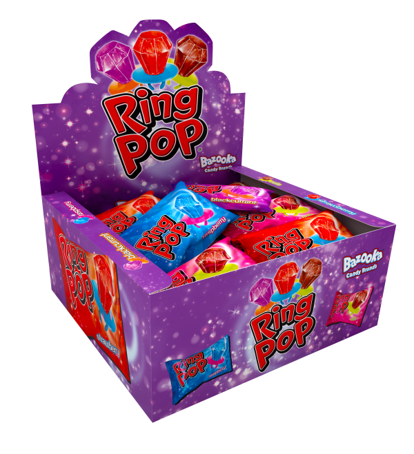 Ring Pop oryginalne lizaki miks owocowych smaków karton 24 sztuki x 10g