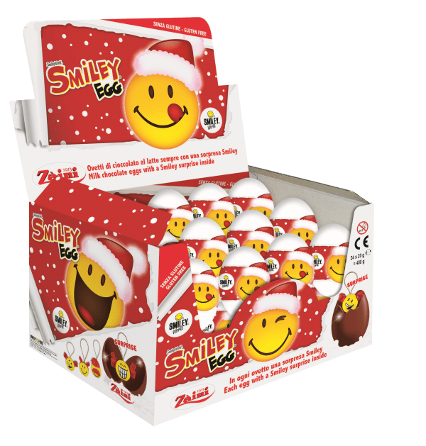 Czekoladowe jajko niespodzianka 20g Smiley Świąteczne karton 24 sztuki