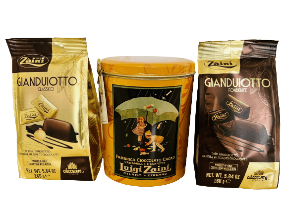 Zestaw prezentowy włoskie praliny czekoladowe Gianduiotto Zaini 506g