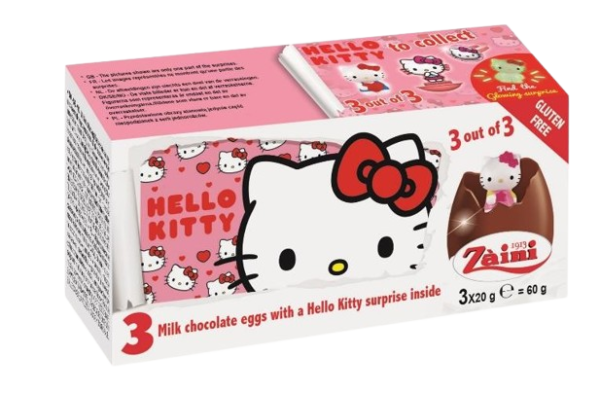 Czekoladowe jajko niespodzianka 3pak 60g Hello Kitty