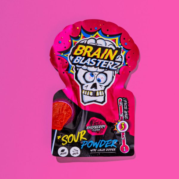 Brain Blasterz Sour Powder with Lolly Dipper Lizak z Kwaśnym Proszkiem 10g