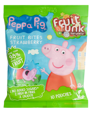 Fruit Funk Peppa Pig Zdrowe Owocowe Przekąski 98% Owoców Świnka Peppa Multibag 10x10g