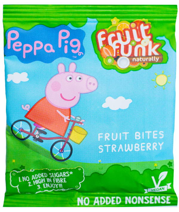 Fruit Funk Peppa Pig Zdrowe Owocowe Przekąski 98% Owoców Świnka Peppa Multibag 10x10g