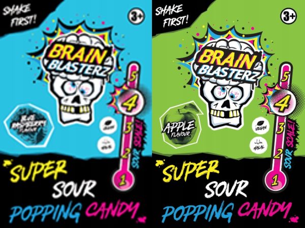 Brain Blasterz Super Sour Popping Candy Kwaśny Strzelający Proszek 10g