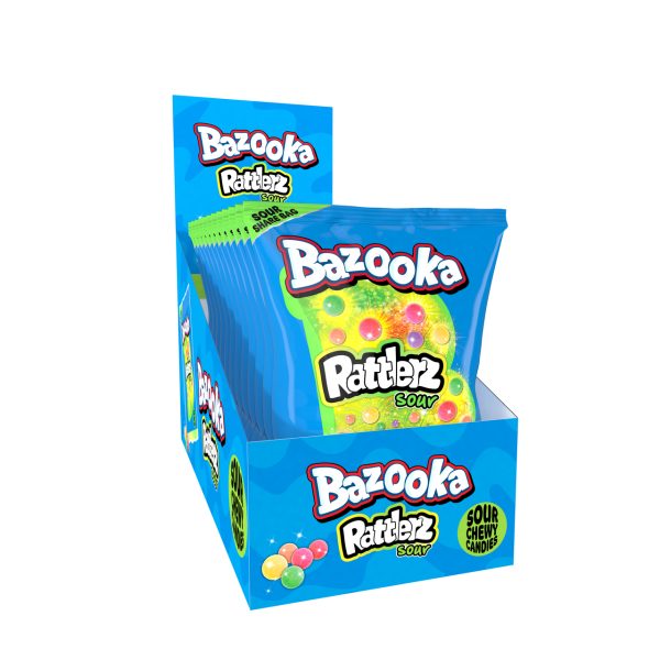 Bazooka Rattlerz Fruity Owocowe Cukierki Do Żucia Bazooka Candy Mega Paka 120g