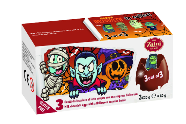 Czekoladowe jajko niespodzianka 3pak 60g Halloween